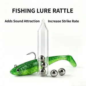 Fishing Lure Rattle Inserts for Soft Baits, Glass Tube Noise Maker, Increase Strike Rate, Bass Fishing Tackle