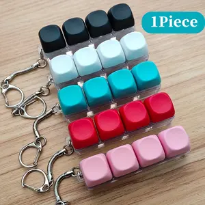 Keyboard Stress Relief Toy Keychain Charm, Creative Keyboard Hanging Decoration, 4-In-1 Button Clicker Toy, Pressure Relief Gift, Fidget Keyring