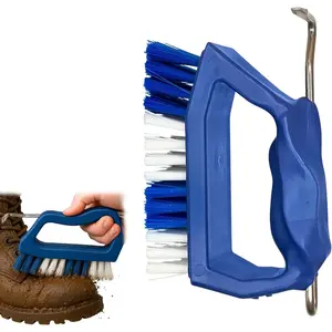 Handheld Shoe Cleaning Brush with Pick for Cleaning Mud Off Shoes in Minutes - Boot Brush & Cleat Cleaner for Golf, Soccer & Other Outdoor Footwear - Heavy-Duty Stiff Bristles Boot