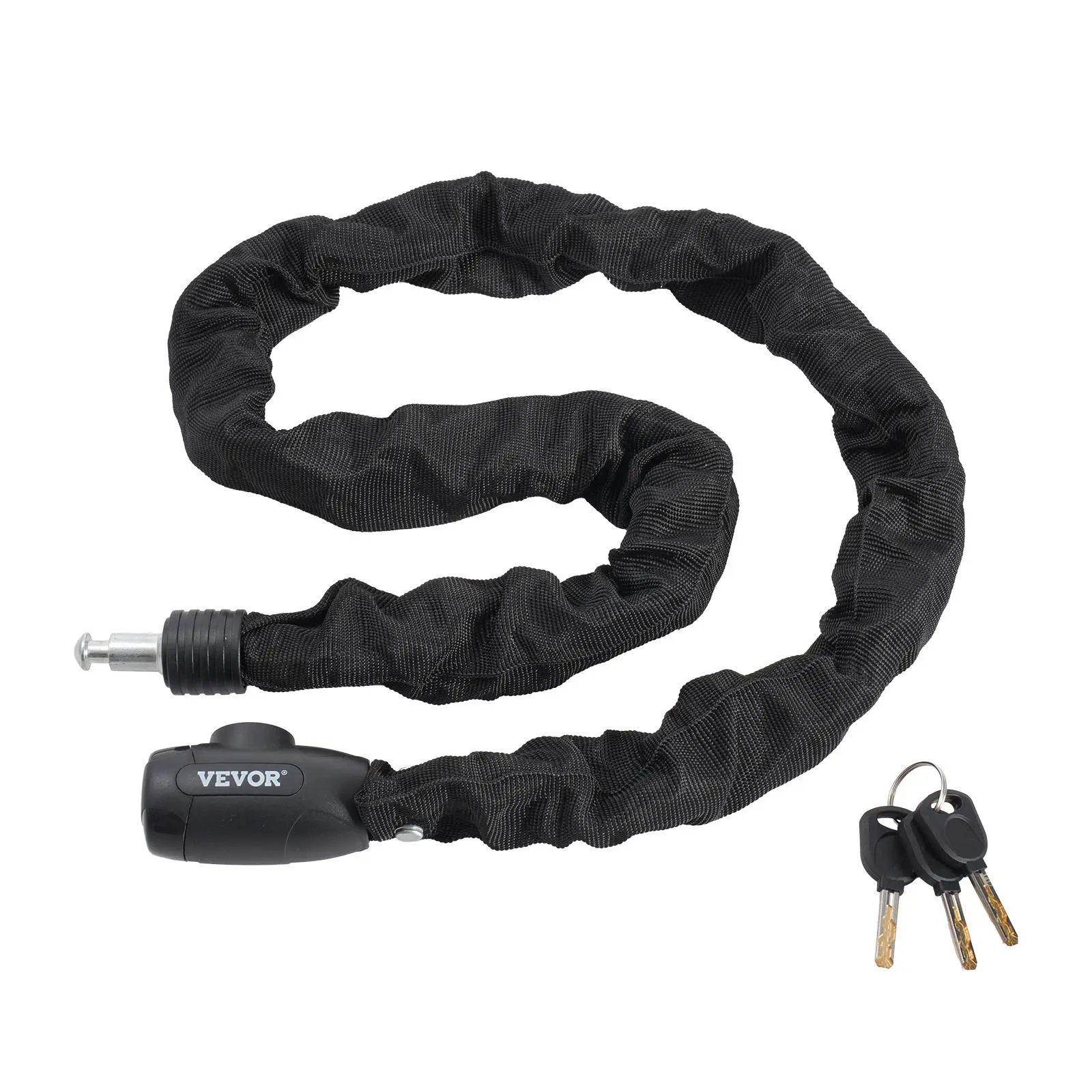 【summerfinds】VEVOR Bike Chain Lock, 3.94 Ft Combination Bicycle Chain Lock with 4 Keys, Heavy Duty Anti-Theft High Security Bike Locks, Perfect for Bike, Motorcycle, Scooter, Bicycle, Door, Fence or Gate, 8mm