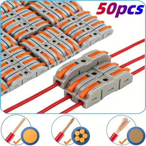 50 Pcs Wire Connector,1 Conductor Compact Splicing Wire Connectors for Circuit Inline 24-12 AWG (Orange),Household goods,Halloween Decor Gifts,DIY Home tools,Hand tools
