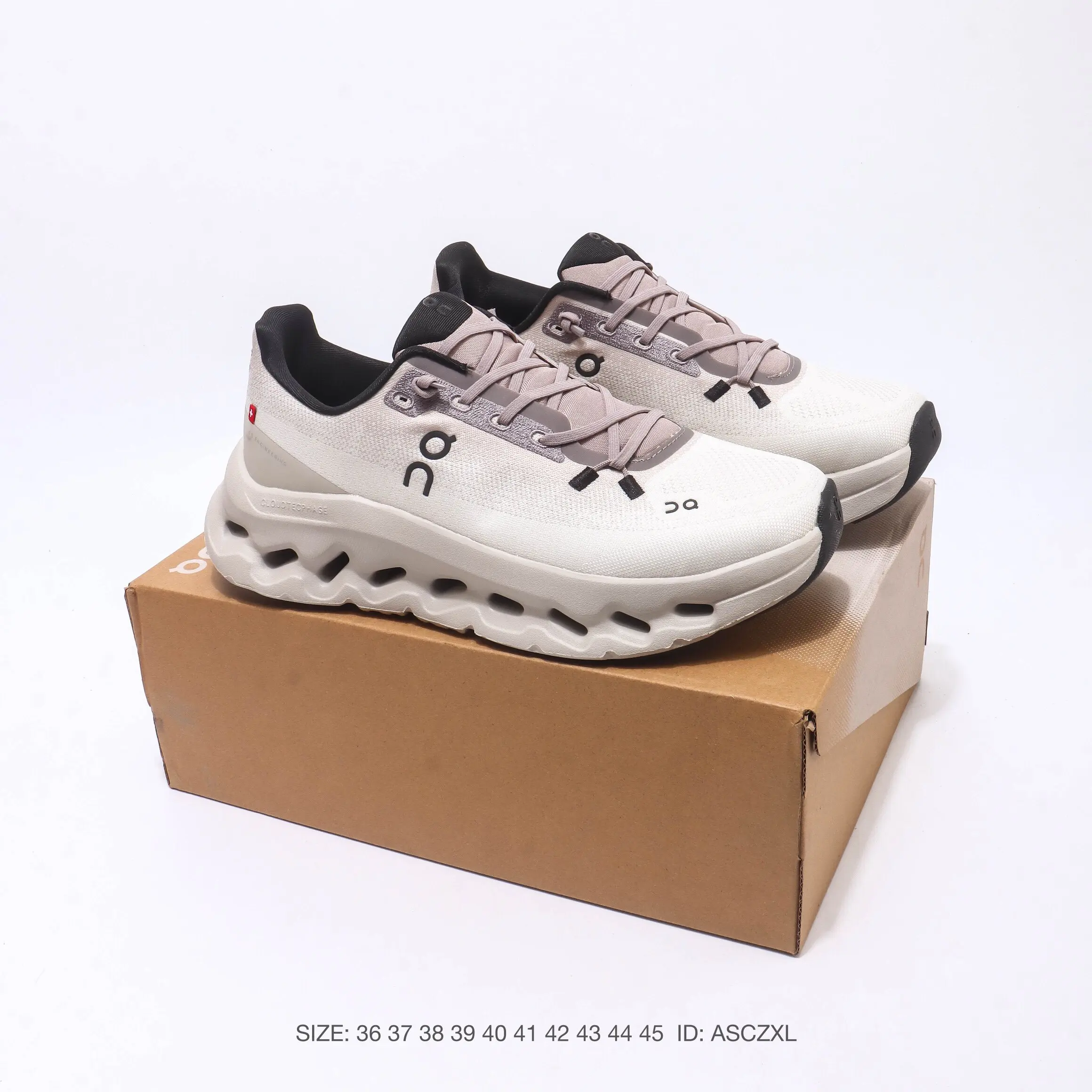 Dual Tone Cream Mauve Air Mesh Shock Absorb Chunky Footwear, All-Day Anti-Fatigue Hollow Midsole Sneakers Fit Cross Country Hiking