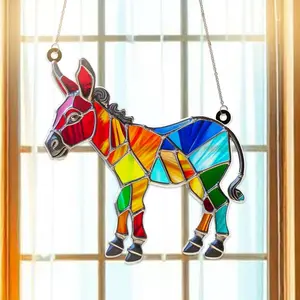 Donkey Acrylic Suncatcher Window Hanging - Farm Animal Sun Catcher Decor, Cute Window Art, Country Charm for Door or Window Display