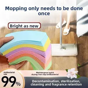 Powerful stain remover sheets, multi-scented, for home use, effectively removes stains and cleans tiles and wood floors.