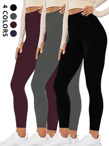 3 Pack Super Soft Leggings for Women, High Waisted Tummy Control, No See Through Workout Yoga Running Pants, All Seasons