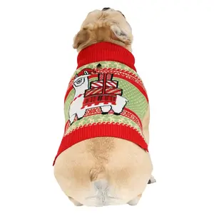 Llama Holiday Dog Sweater