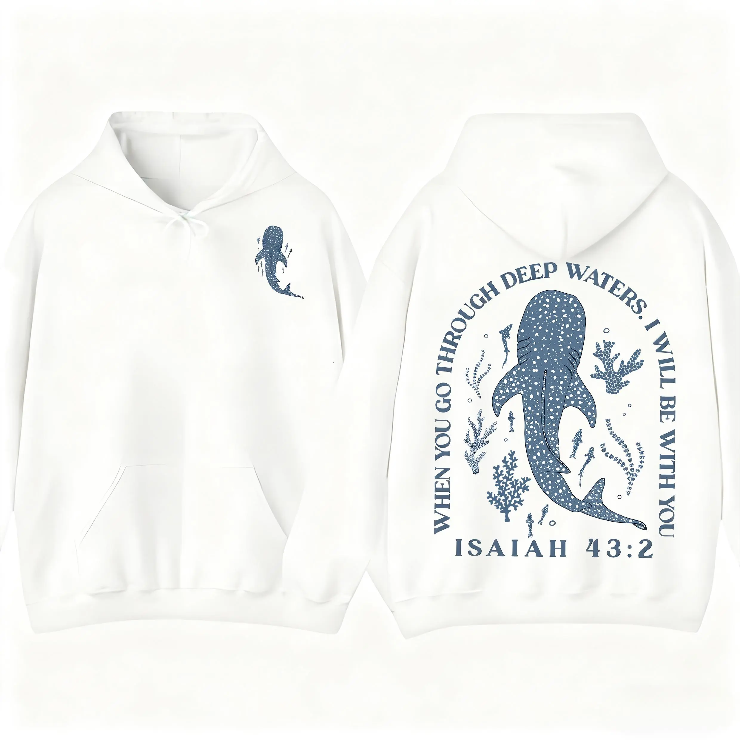 Odd Woods Whale Shark Graphic Hoodie Unisex Beachy Sweatshirt T-Shirt Hot Trend for Men and Women Perfect for Fans Stylish and Wear