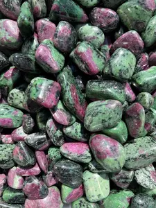 New Moon Beginnings Ruby Zoisite Tumbled Stone - Grade AAA, Green and Pink Coloration, Natural Form, Ideal for Gem Collecting
