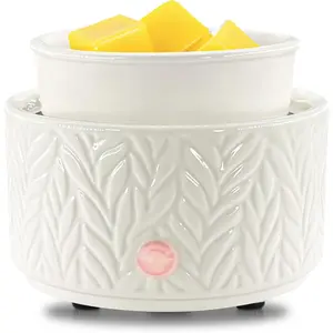 3-in-1 Electric Ceramic Wax Melt Warmer for Scented Wax, Fragrance Wax Burner Melter for Home Office Bedroom, Ideal Gift & Decor (Leaf)