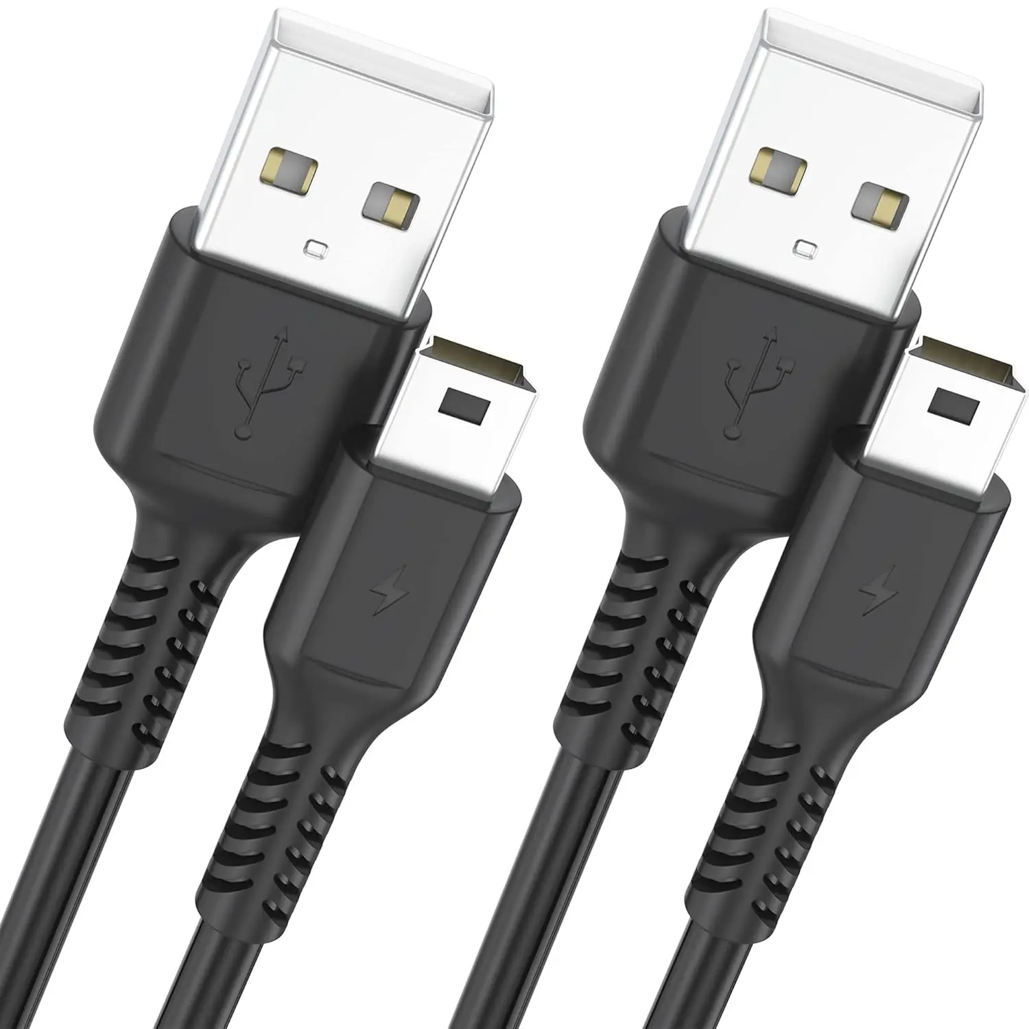 3ft Mini USB , 2 Pack USB 2.0 to mini b charger cord USB type A male Fast   Compatible with PS3 Controller, MP3 Player, Digital Camera, GPS Receiver, Dash Cam,  GPS, Hero 3+