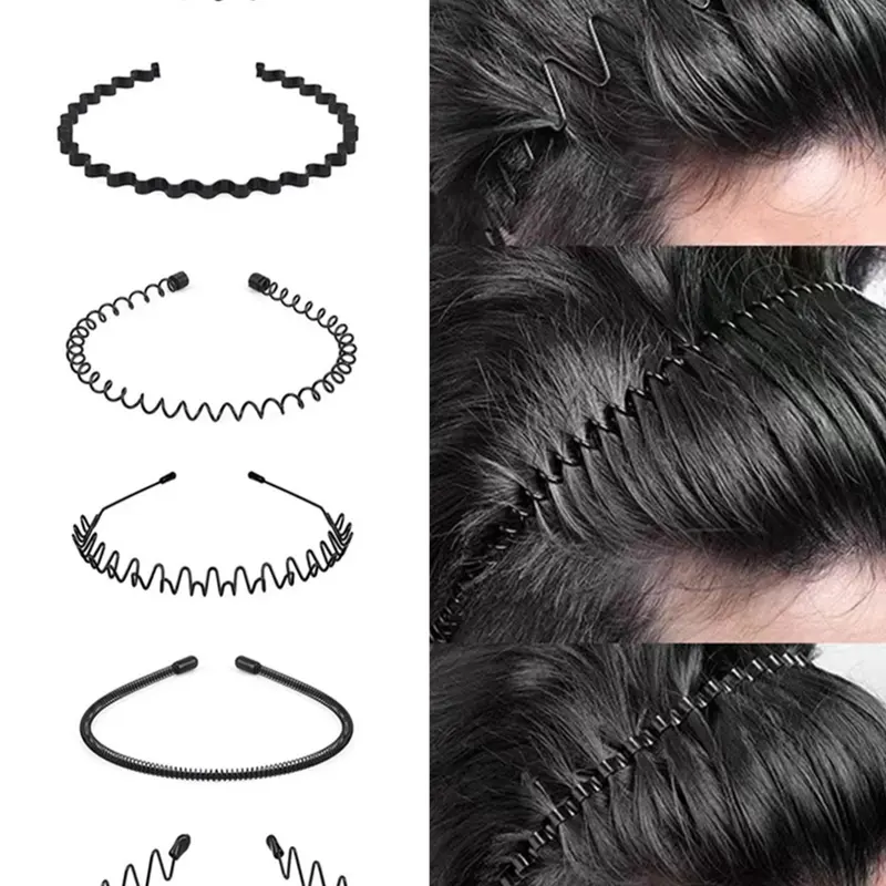 6pcs Wave Hairbands, Elastic Non-Slip Headbands for All Seasons, Casual Metal Hair Accessories for Sports & Daily Use, Zigzag Headband, Workout Headband, Gym Headband, Athletic Headbands
