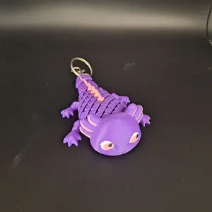 Axolotl Flexy Keychain - Purple Flexible Design Key Accessory