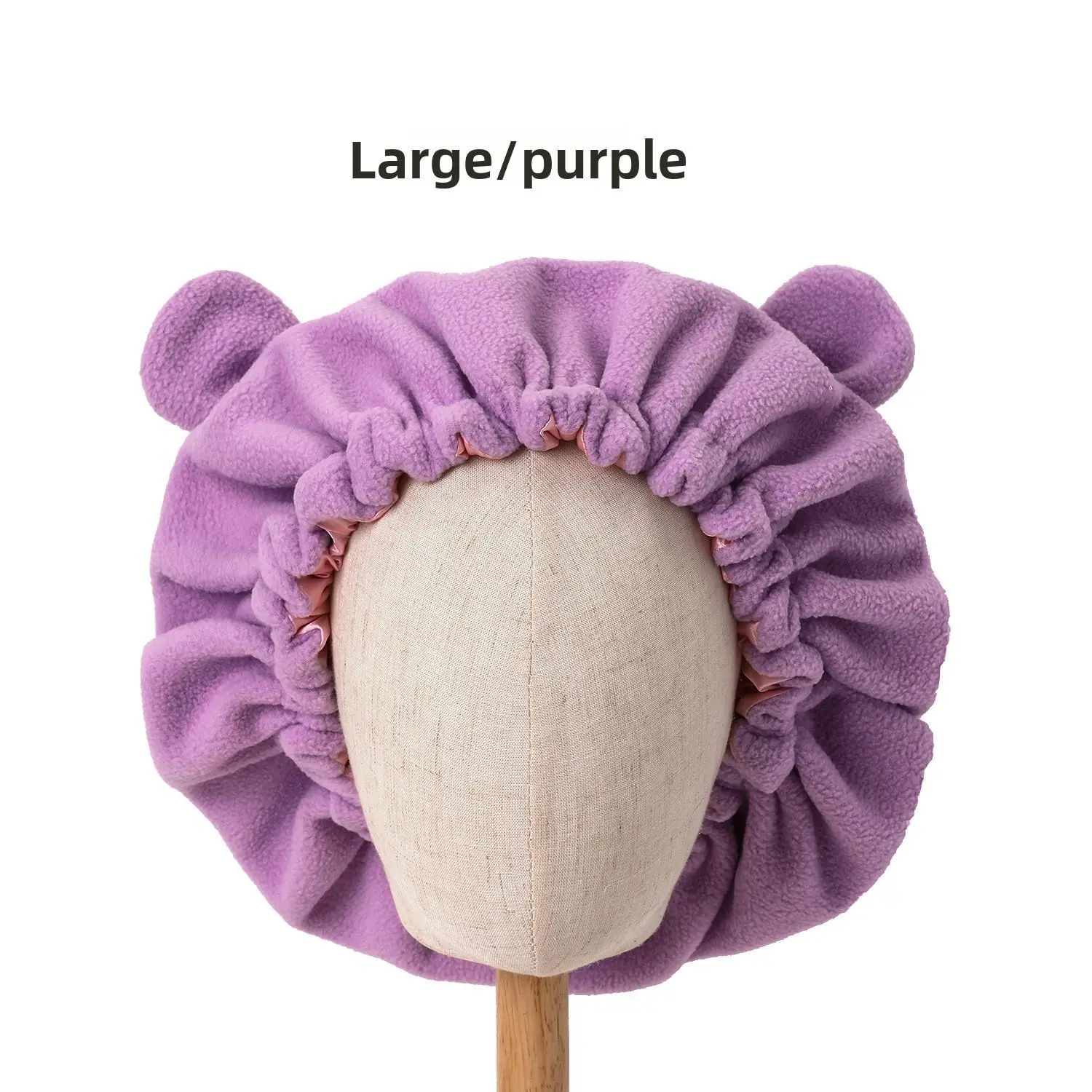 Devil Ear Soft Plush Haircare Night Cap, Cozy Night Wear for Ultimate Comfort, Hair Protection with Soft Plush Ears wake up and go, Adults, Cozy Soft