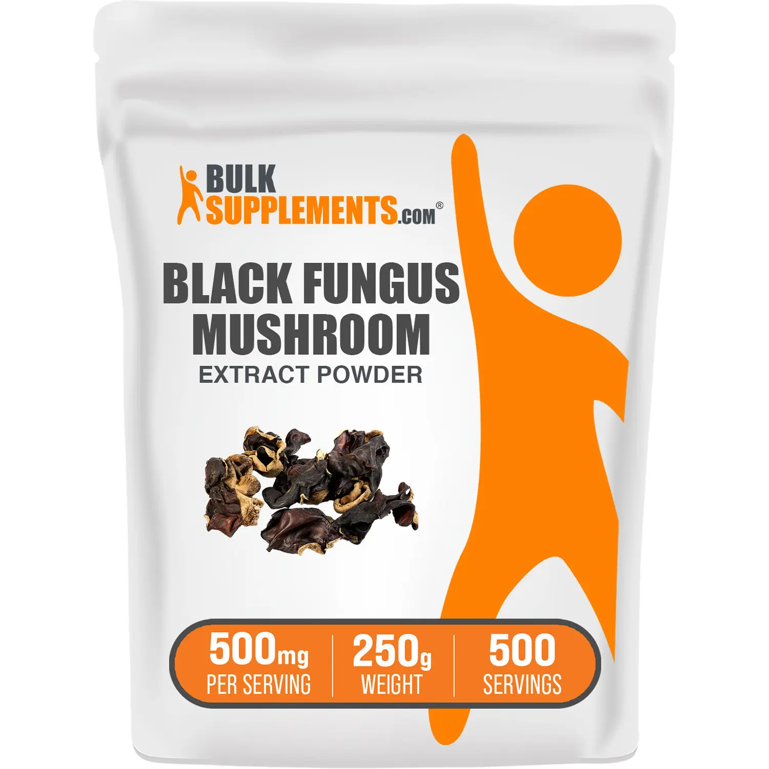 BulkSupplements Black Fungus Mushroom Extract Powder - Food Supplement, Healthy Ingredients, Daily Supplement - Immune Support, Antioxidants Mushroom Powders & Drinks - 250g, 500mg per Serving