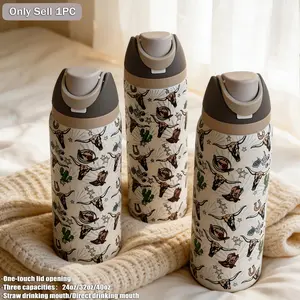 Double Layer Stainless Steel Insulated Cup, 24oz-40oz, Outdoor Sports Water Bottle, Straw, Travel Mug, Car Cup, Gift for Father's Day, Mother's Day