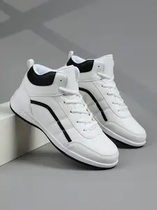 Men's High-Top Ankle Support Sports Training Shoes, Shock Absorption, Breathable PU Leather, Stable Cushioning, Ideal for Basketball & Daily Use, Trainer Shoes, Stylish Basketball Shoes, Athletic Shoes
