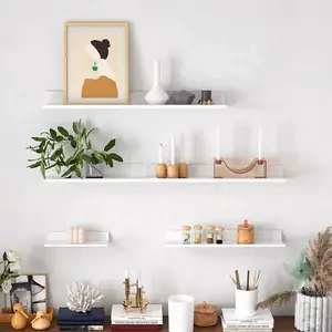 30/40/50cm Wall Shelf Metal Bathroom Floating Shelves, No Drill Mirror Shower Organizer, Living Room Kitchen Storage Ledge Wall Mounted Shelf