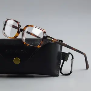 Small Rectangle Acetate Eyeglass Frame Classic Nerd Men Women Glasses