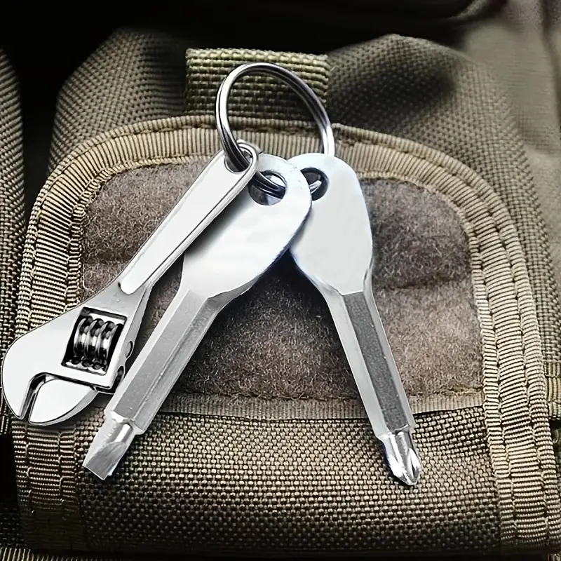 3-Piece Camping Tool Set with Keychain Handle, Adjustable Universal ...