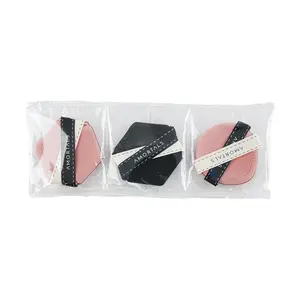 AMORTALS Stick-on Powder Puff Set, Hexagonal Powder Puff *2 + Water Drop-shaped Powder Puff *1
