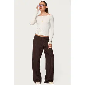 Kerie Pinstripe Low Rise Pants