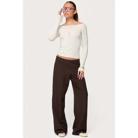 Kerie Pinstripe Low Rise Pants