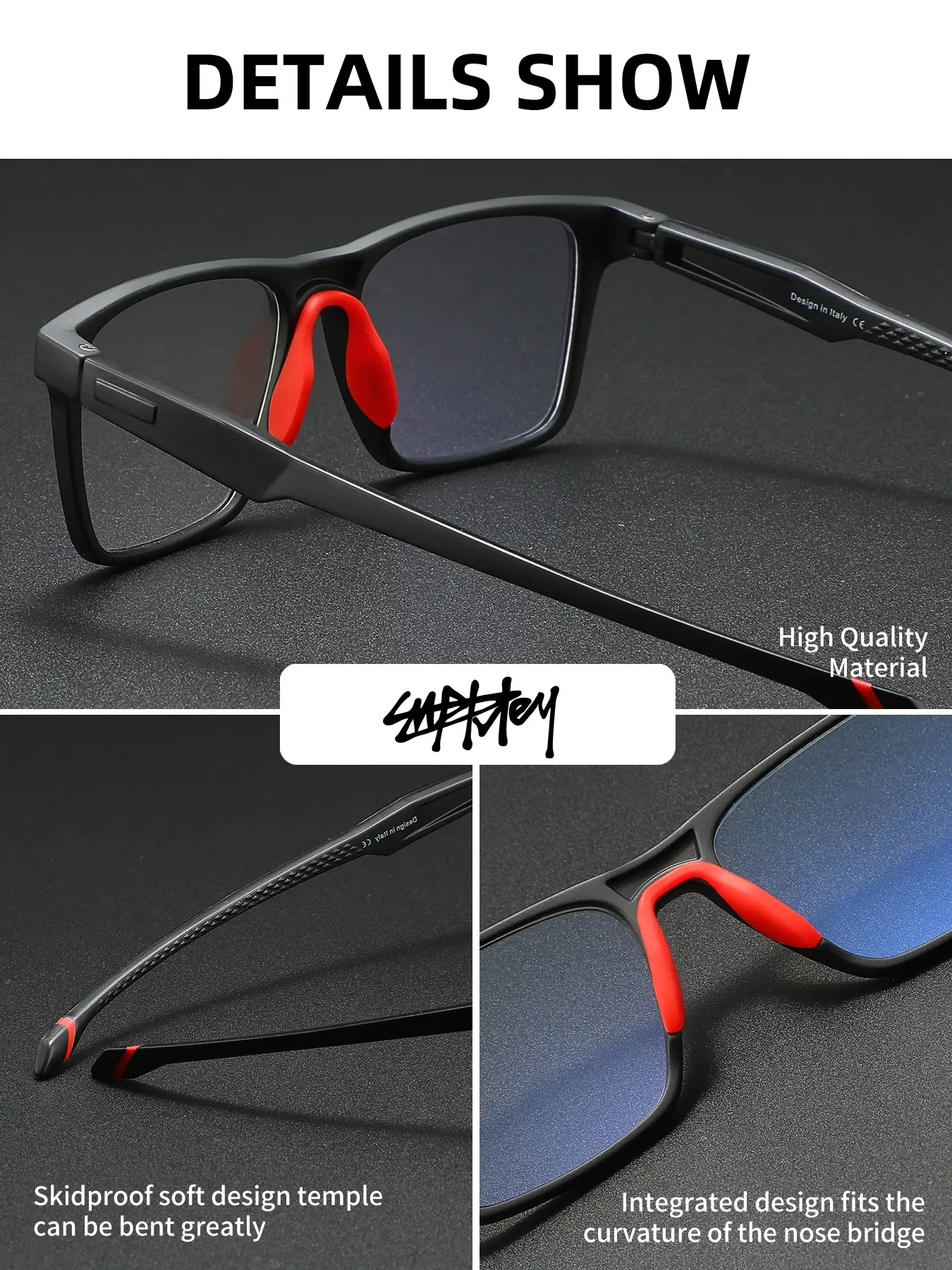 SUPKLEY TR-90 Lightweight Material Anti Blue Light Glasses 