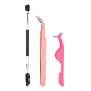 Portable Eyebrow Grooming Three-Piece Set: Eyebrow Brush, Tweezers, Eyebrow Stencil Travel Storage Kit, an eyebrow grooming set that easily creates perfect brows