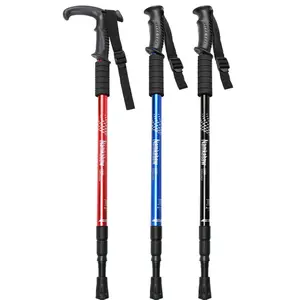 Outdoor travel trekking pole, retractable aluminum alloy walking stick, cane