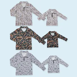Mommy And Me Adult women grey camo hunting season pullover top