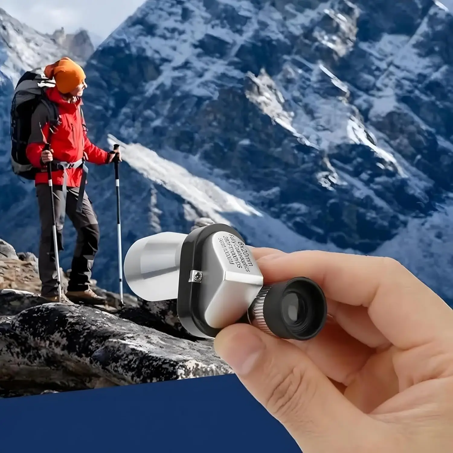 Compact 10x20mm Monocular Telescope with Cellphone Adapter, Portable Grip & Accessories, Handheld Outdoor Gadget for Adults for Birdwatching & Camping