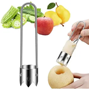 Red Bell Pepper Seed Corer, 2025 Upgraded Reusable Washable Stainless Steel Fruite Cutter Pepper Seed Remover Tool,Tool for Vegetables Fruit Corer Kitchen Gadget(1pc)