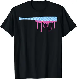 Ice Cream Baseball Bat With Baseball Sprinkles Drip Unisex T-Shirt Cotton Menswear Man Classic