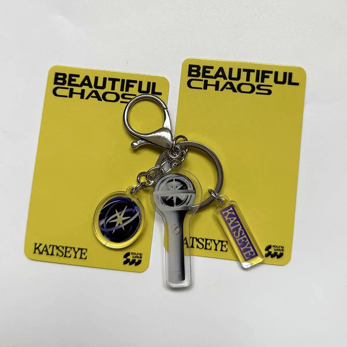 Kpop KATSEYE Acrylic Lightstick Keychain Set (3pcs) - Keychain Collectibles, Stylish Charms, Bag & Phone Strap Accessories, Lara Megan Yoonchae Fan Gift, Stylish Keychain