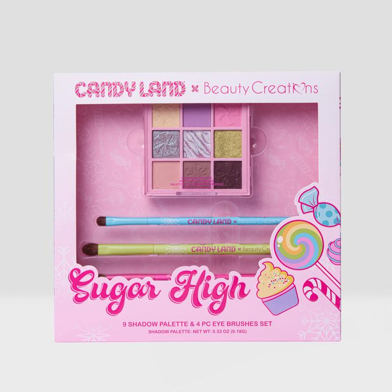 Candy Land x Beauty Creations Sugar High Shadow Palette & 4-Piece Brush Set