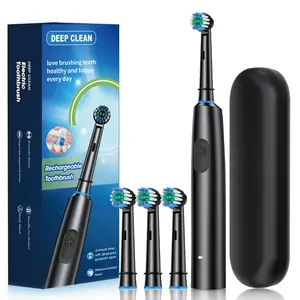 Rechargeable Electric Toothbrush Set, 1 Box Deep Clean Toothbrush with Replacement Brush Head & Travel Box, Oral Care Toothbrush for Adults