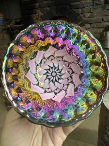 Iridescent Lotus Flower Jianzhan cup,Chinese culture,High-temperature firing,Handcrafted ceramic cup,Wine Glass,  Kung Fu Cup - Rainbow Glaze Artware