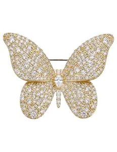 Fleur de Camélia Laura Pavé Butterfly Brooch