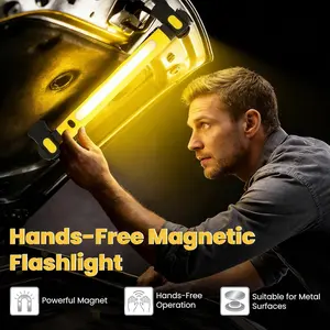 MechaniLite Under Hood Work Light Bar 3000LM LED Magnetic with Hooks 5200mAh Cordless Rechargeable for Mechanic Car Repairing Garage Yellow Super Bright Wide Illumination