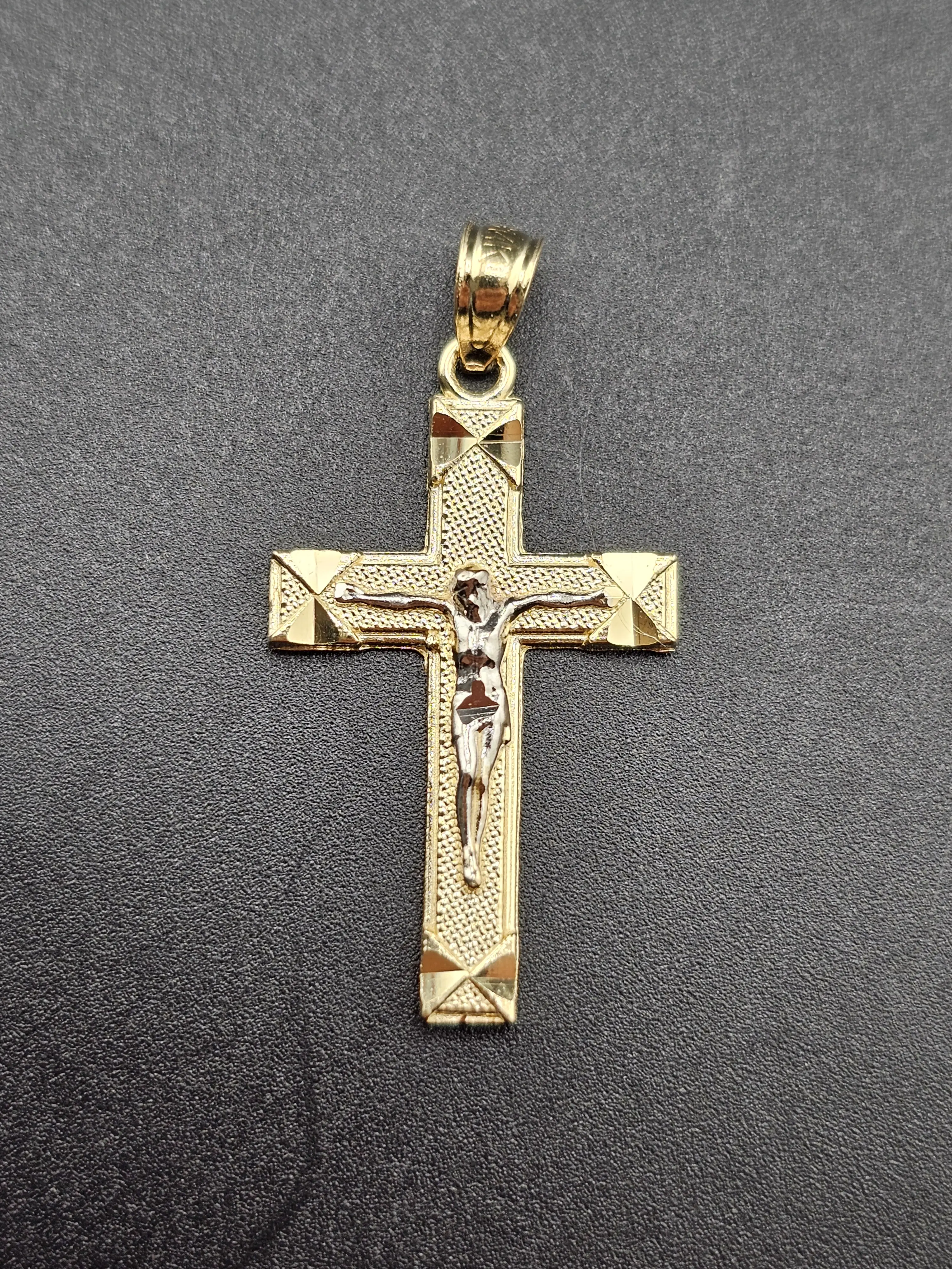 14K Gold Pendant - Jesus on Cross