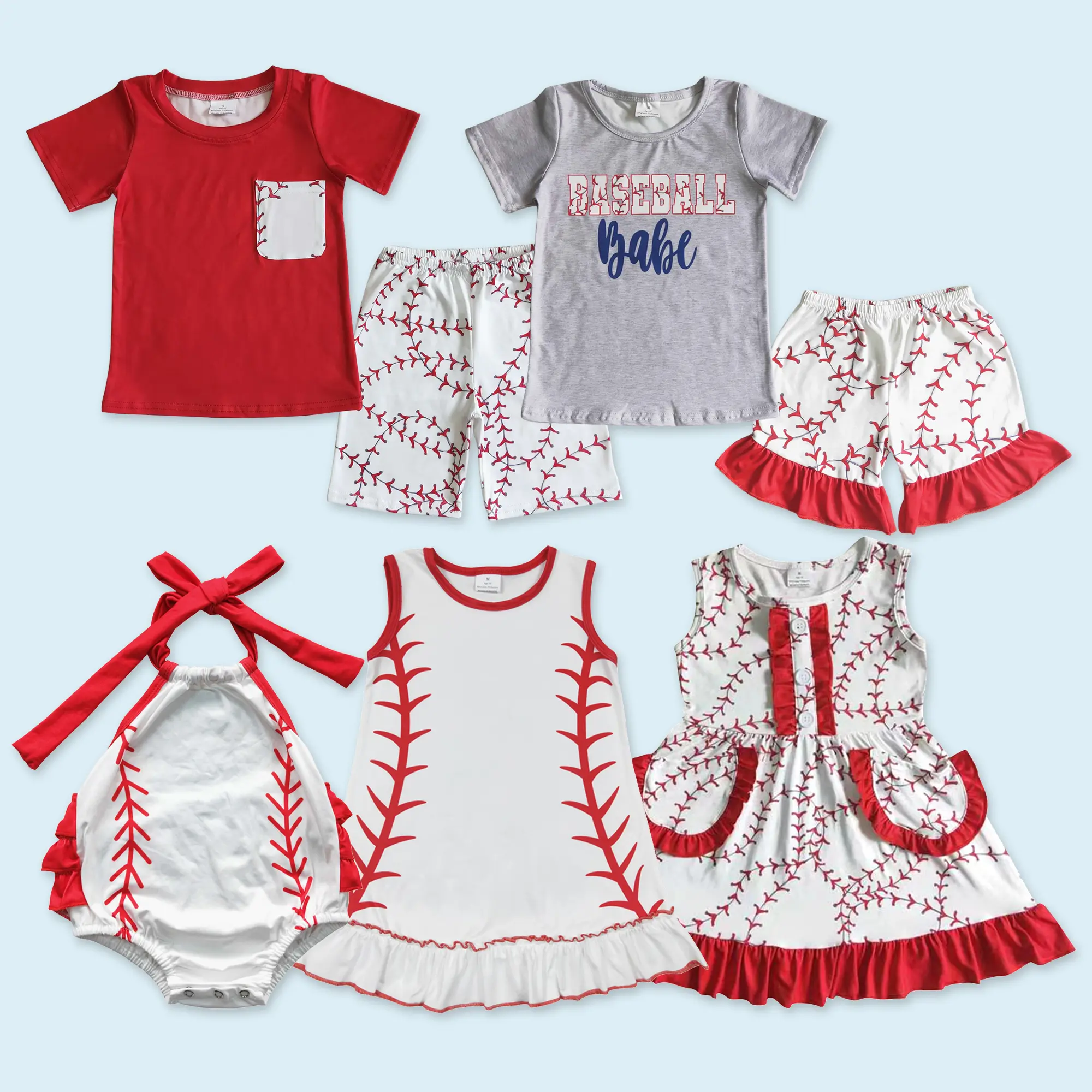 Baseball design kids boy summer outfit Baseball design kids boy summer outfit