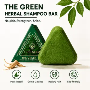 Herbal Shampoo Bar for Thinning Hair, Sulfate-Free Solid Shampoo with Tea Tree, Polygonum, Usman Grass & Ginseng, Daily Scalp Care for Women & Men, 120g