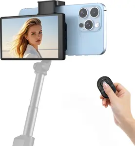 5" Vlog Self-Timer Monitor Screen with Real-Time Sync Low Latency, Direct Cable Connection, Perfect for Live Screen Sharing on TikTok, YouTube-Compatible with iPhone and Android Phones (Black)