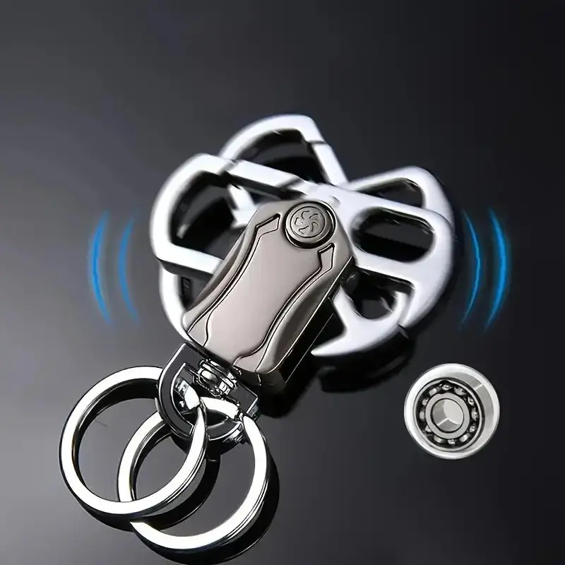 Multifunctional Compact Size Car Keychain with 360° Rotating Bottle Opener, 1 Count Business Type Waist Hanging Car Key Ring & Phone Stand, Car Accessories