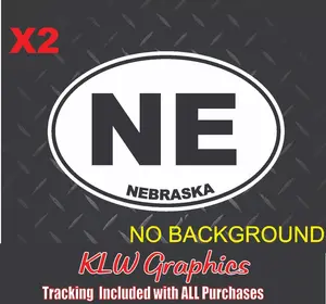Nebraska Oval Black White Full Color Vinyl Decal Sticker State Car Diesel Truck Home NE USA Midwest