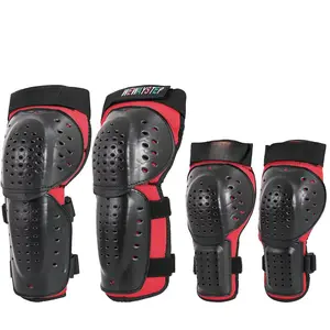 Shin Guards and  Pads Set, 4- Protective Gear for Skateboard, Motocross, MTB, ATV, Skiing, Skating