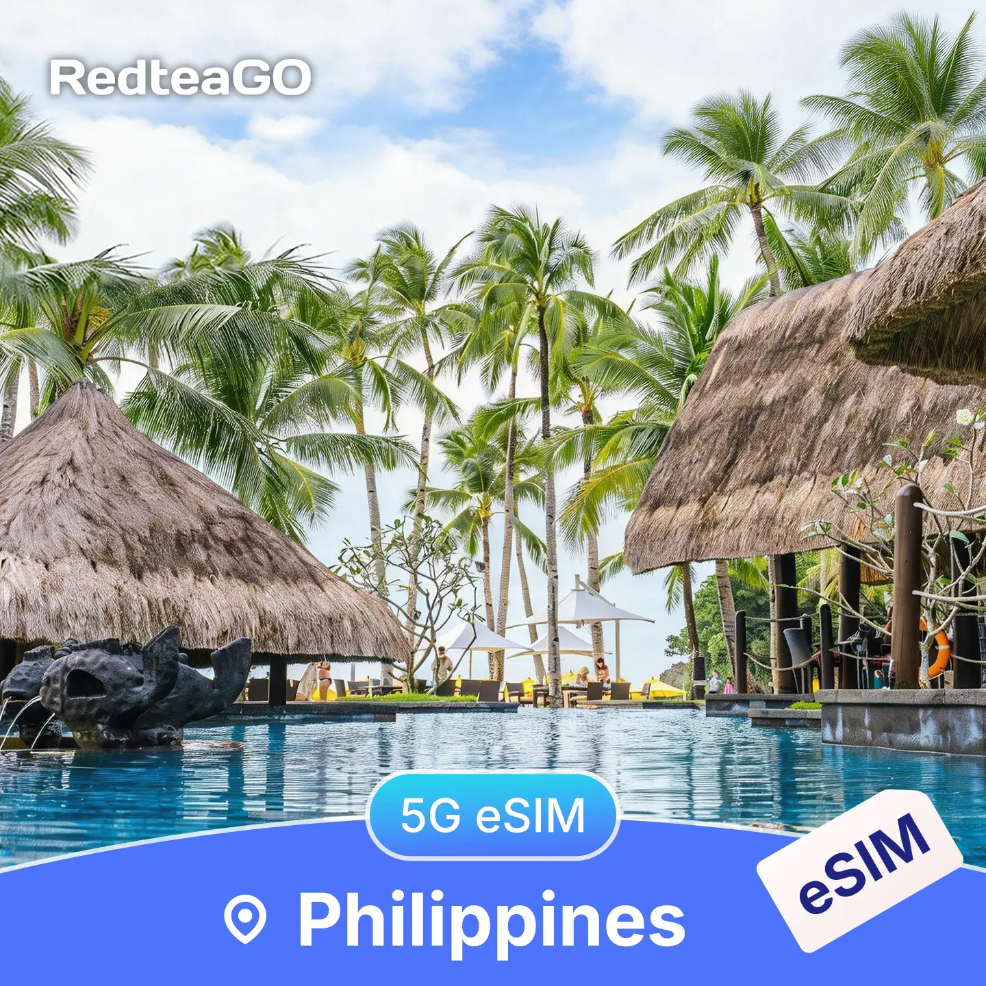 RedteaGO Philippines eSIM Unlimited Data 5G | Instant Activation | No SIM Card Needed Travel Data Plan | No Roaming | High Speed 5G | Instant Setup