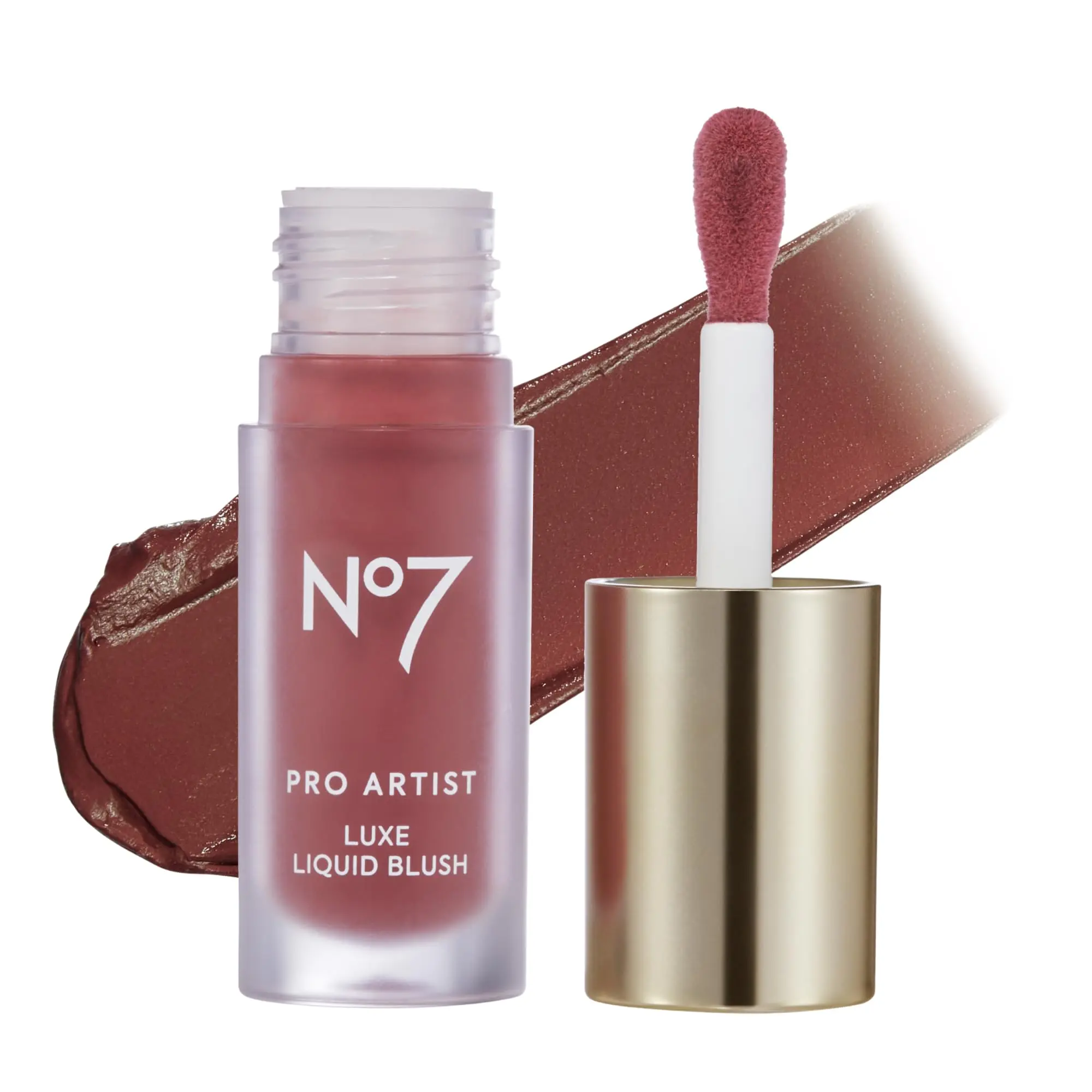 No7 Pro Artist Luxe Liquid Blush - Long-Lasting Liquid Blush for Cheeks with a Radiant, Soft-Glow Finish - Blendable & Radiant Face Makeup for a Healthy-Looking Glow - Taupe Blush (0.20 fl oz)