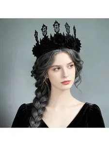 Crown Headpiece Halloween Queen Role Accessory Birthday Party Gift Elf King Crown Costume Headwear