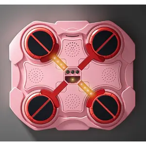 2026 Music Boxing Machine Sports Toy, Intelligent Bluetooth wall-Mounted Children's Boxing Training Equipment, Training mat Toy with Boxing Gloves, Suitable for Boys, Girls, and Children (Pink)